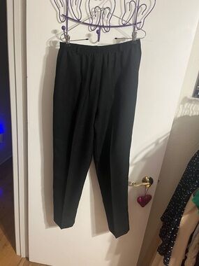 💜 10 Alfred Dunner Black Elastic-Waist Dress Pants